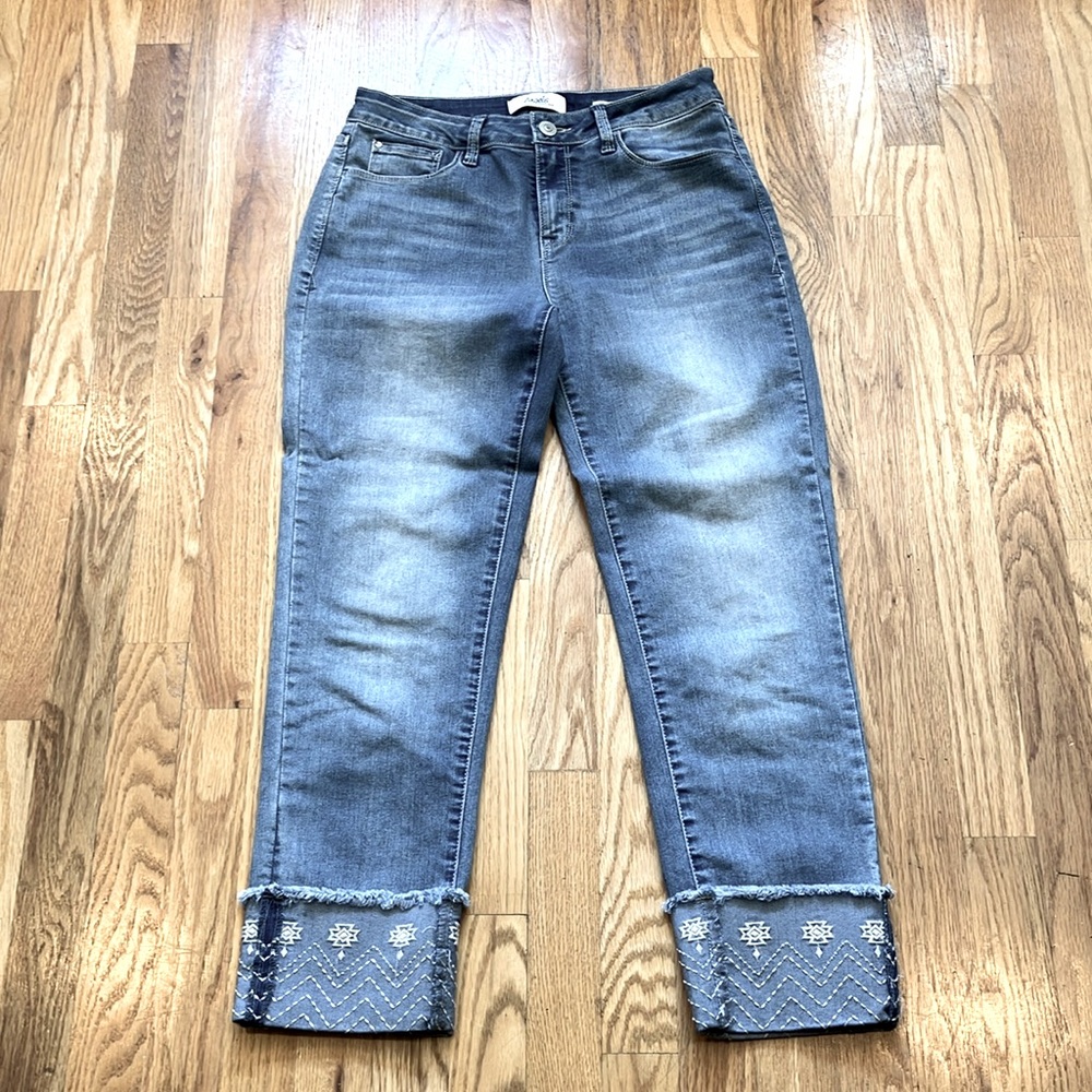 Angels Forever Young - Signature Straight Crop Embroidered Jeans - Size 8